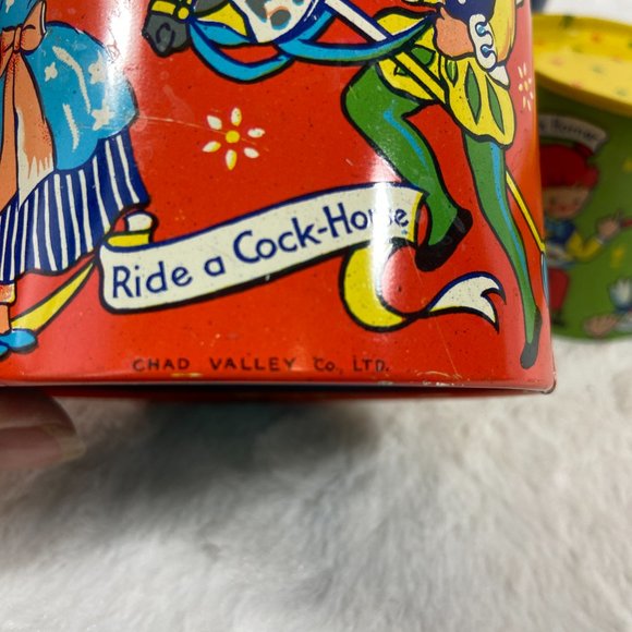 Rare Vintage Chad valley WEE-Kin Baby Toy Stacking Tins Nursery Rhymes set of 4 - Picture 10 of 16